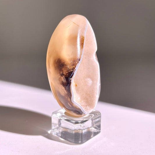 B845◇彩晶マシュマロ エッグ◇48×25×22mm◇天然石・鉱物・パワーストーン