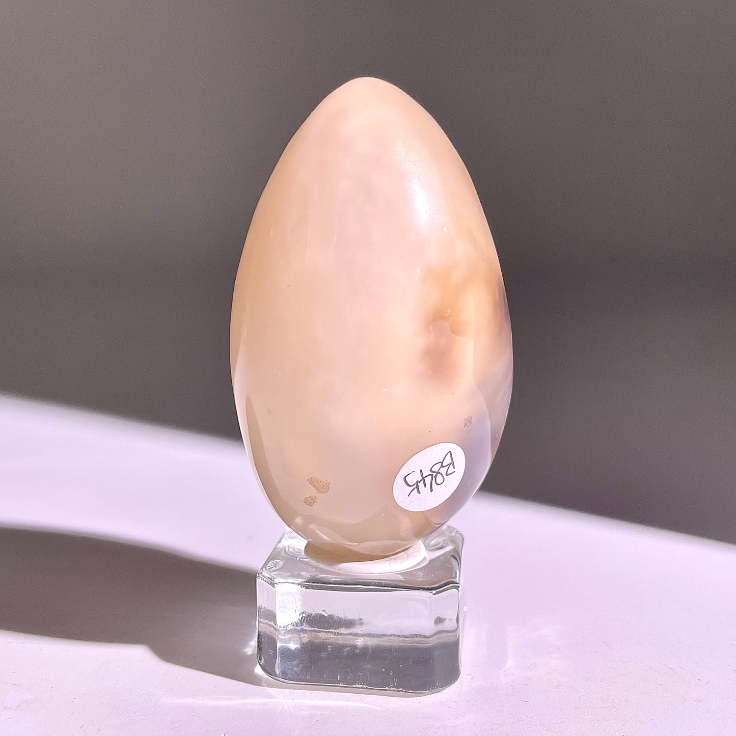 B845◇彩晶マシュマロ エッグ◇48×25×22mm◇天然石・鉱物・パワーストーン