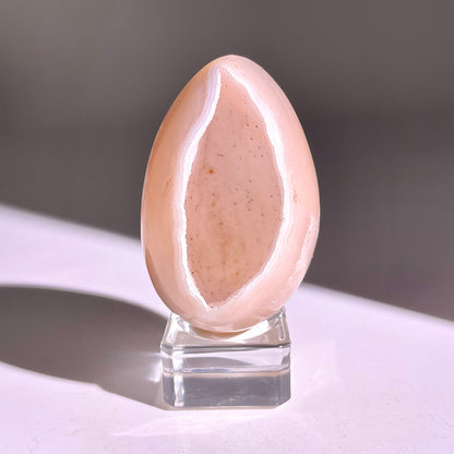 B846◇彩晶マシュマロ エッグ◇53×31×37mm◇天然石・鉱物・パワーストーン