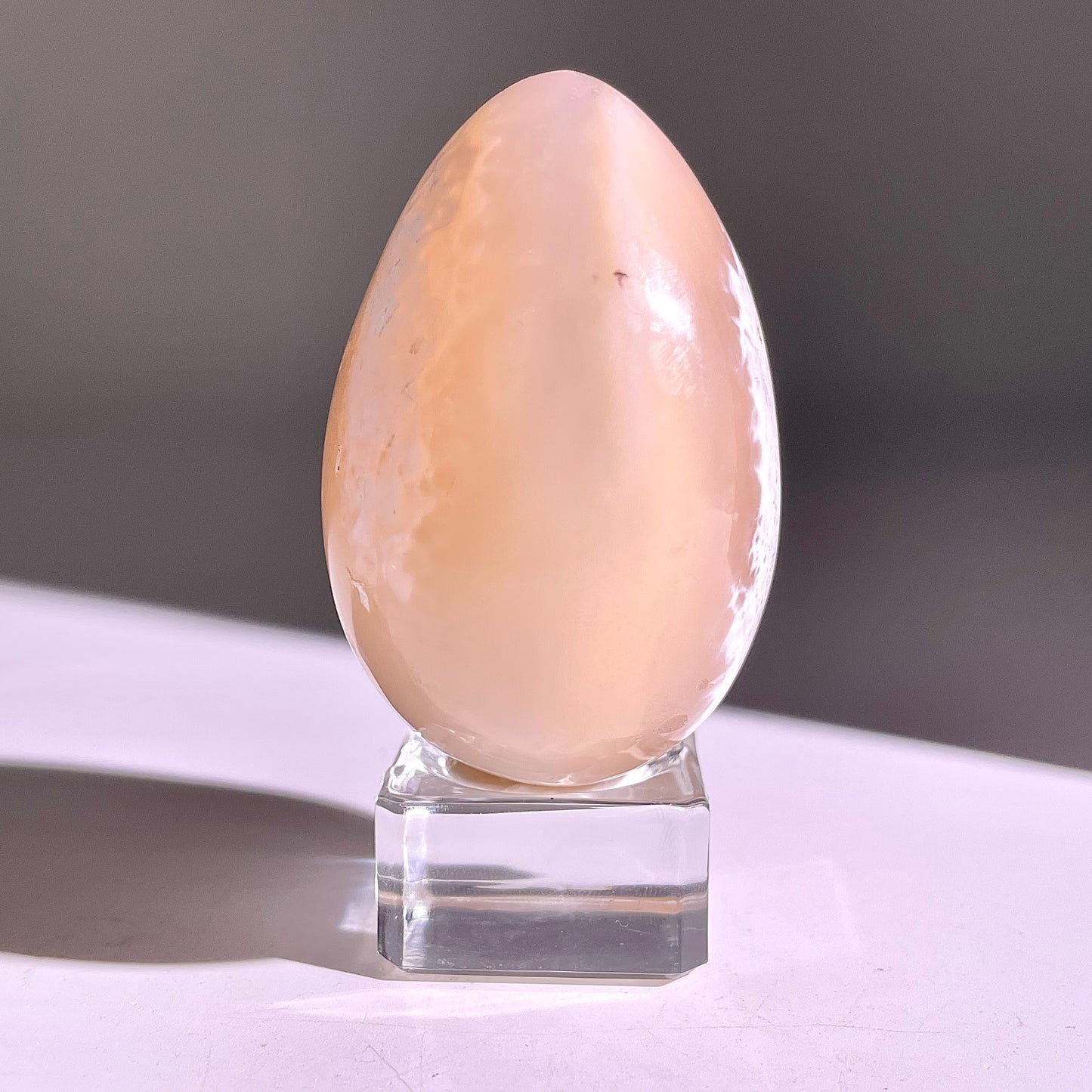 B846◇彩晶マシュマロ エッグ◇53×31×37mm◇天然石・鉱物・パワーストーン