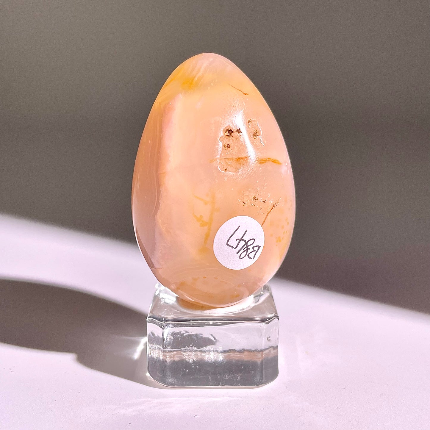 B847◇彩晶マシュマロ エッグ◇38×22×19mm◇天然石・鉱物・パワーストーン