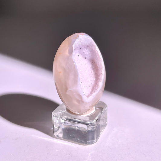 B848◇彩晶マシュマロ エッグ◇40×33×23mm◇天然石・鉱物・パワーストーン
