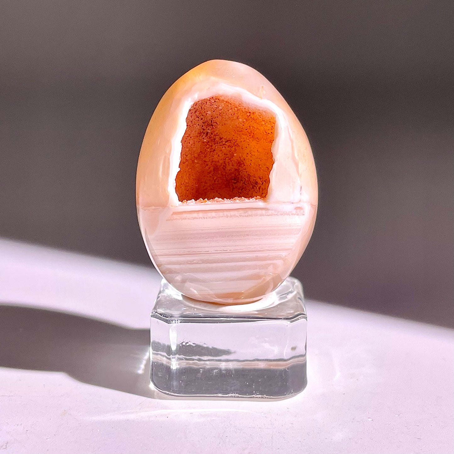 B849◇彩晶マシュマロ エッグ◇39×28×26mm◇天然石・鉱物・パワーストーン
