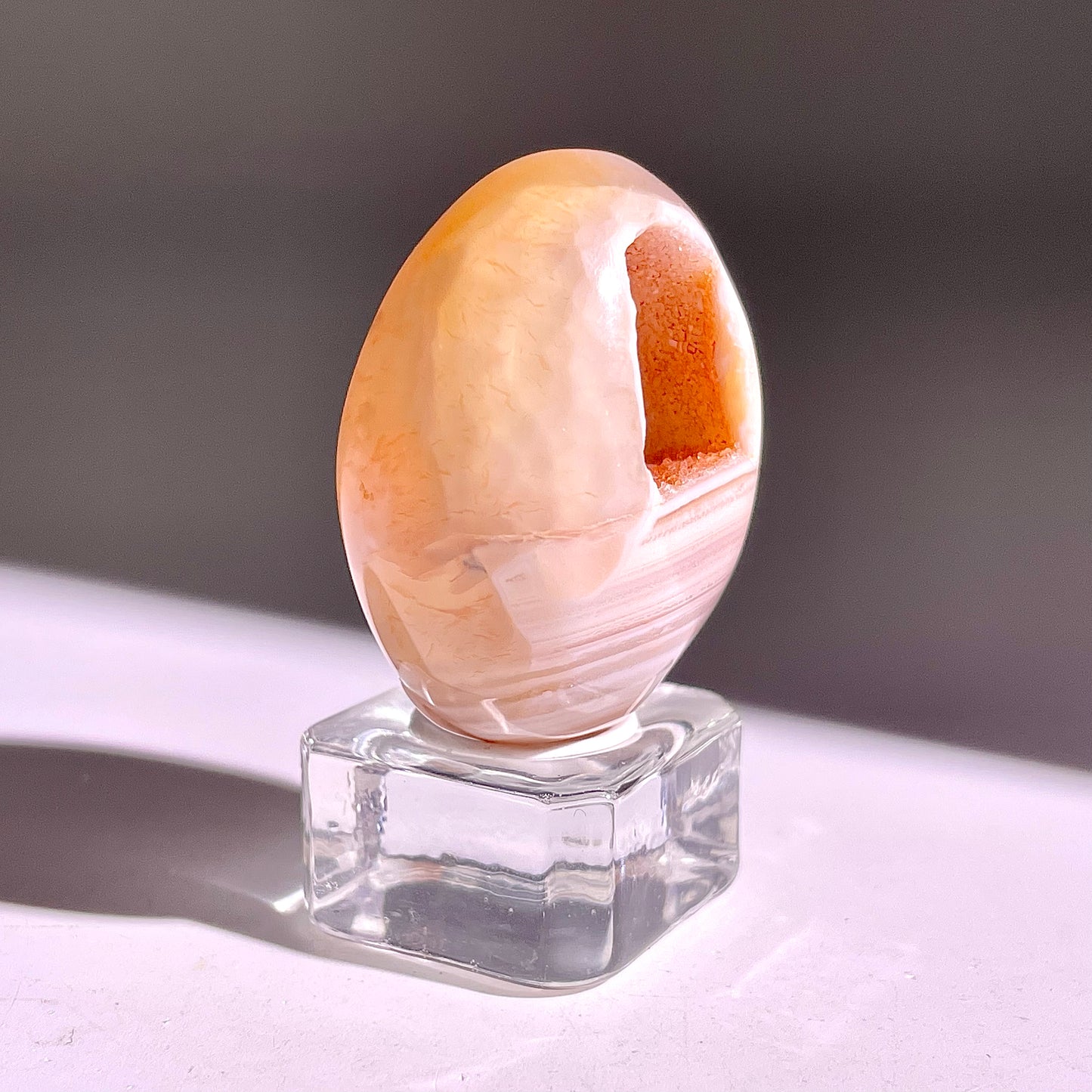 B849◇彩晶マシュマロ エッグ◇39×28×26mm◇天然石・鉱物・パワーストーン