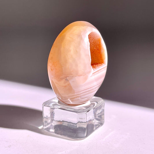 B849◇彩晶マシュマロ エッグ◇39×28×26mm◇天然石・鉱物・パワーストーン