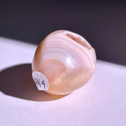 B849◇彩晶マシュマロ エッグ◇39×28×26mm◇天然石・鉱物・パワーストーン