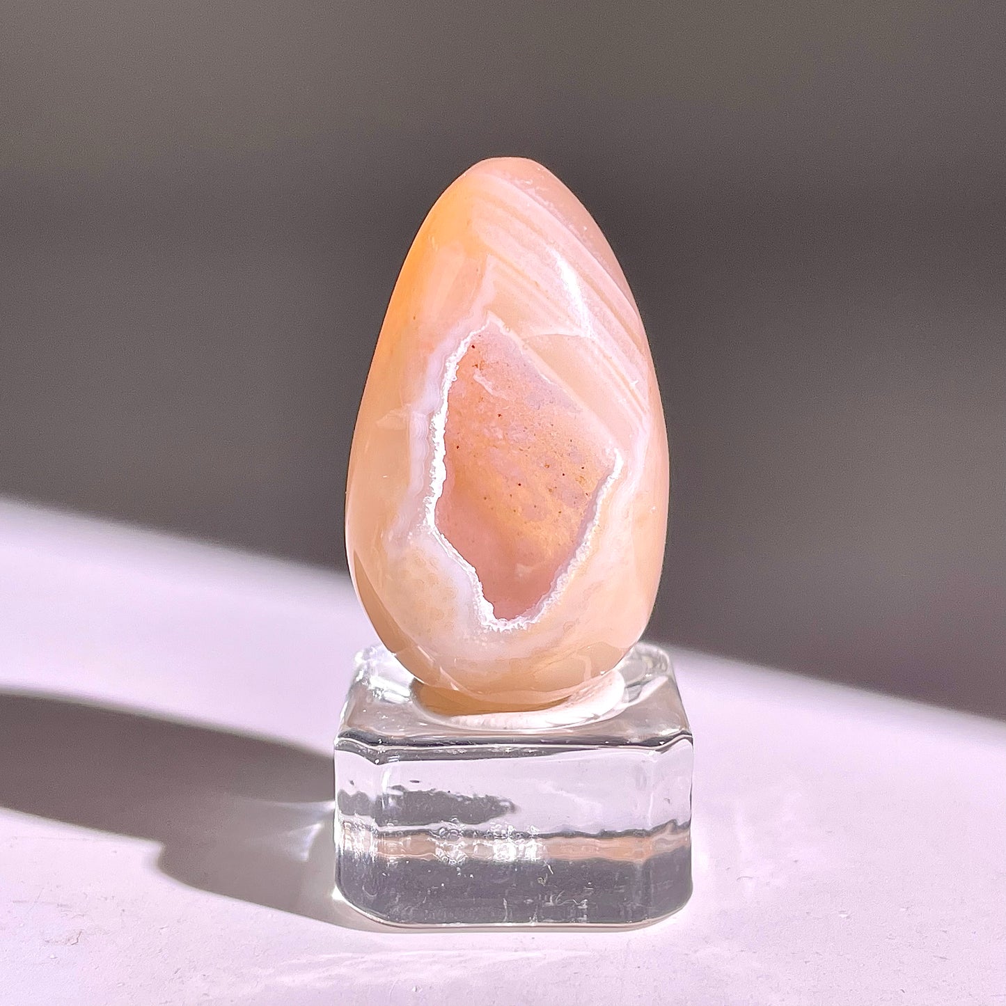 B850◇彩晶マシュマロ エッグ◇38×22×22mm◇天然石・鉱物・パワーストーン