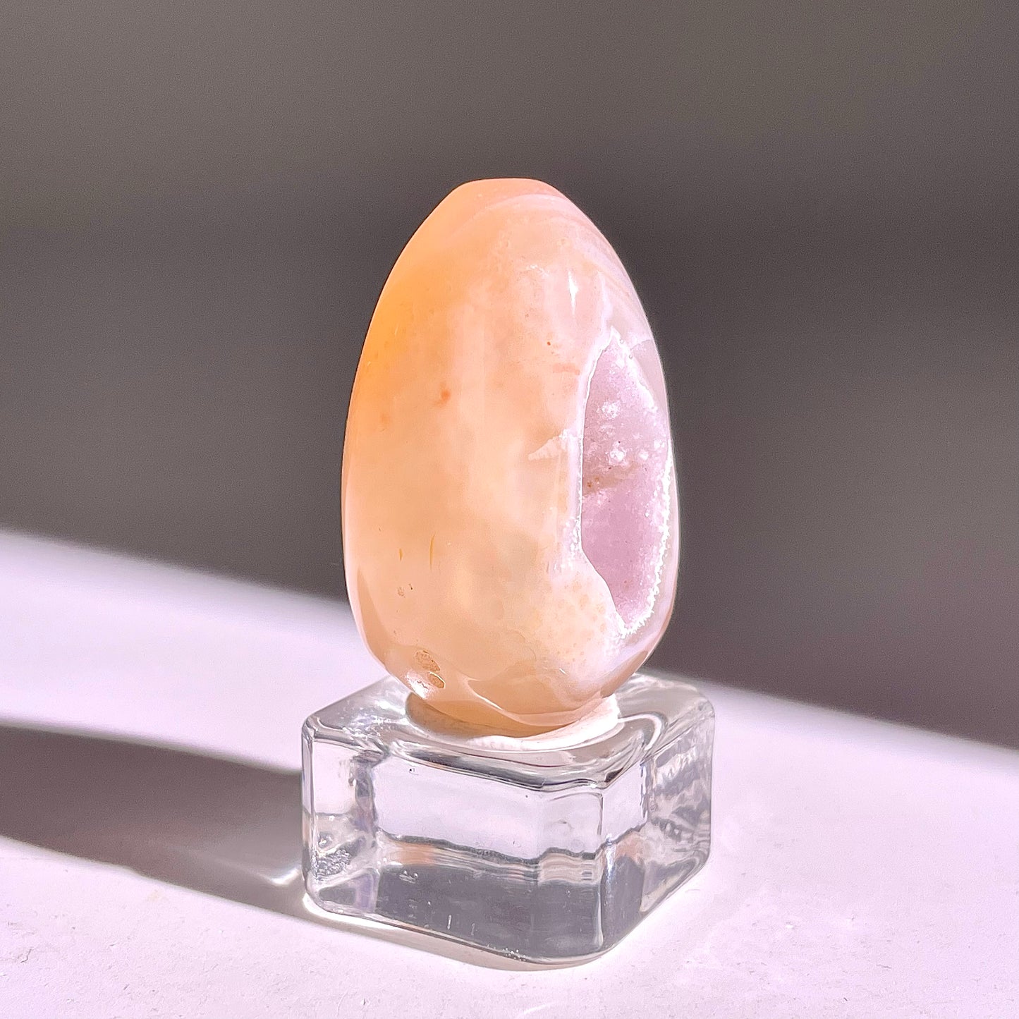 B850◇彩晶マシュマロ エッグ◇38×22×22mm◇天然石・鉱物・パワーストーン