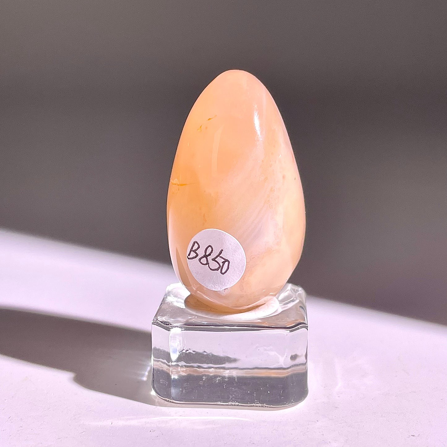 B850◇彩晶マシュマロ エッグ◇38×22×22mm◇天然石・鉱物・パワーストーン