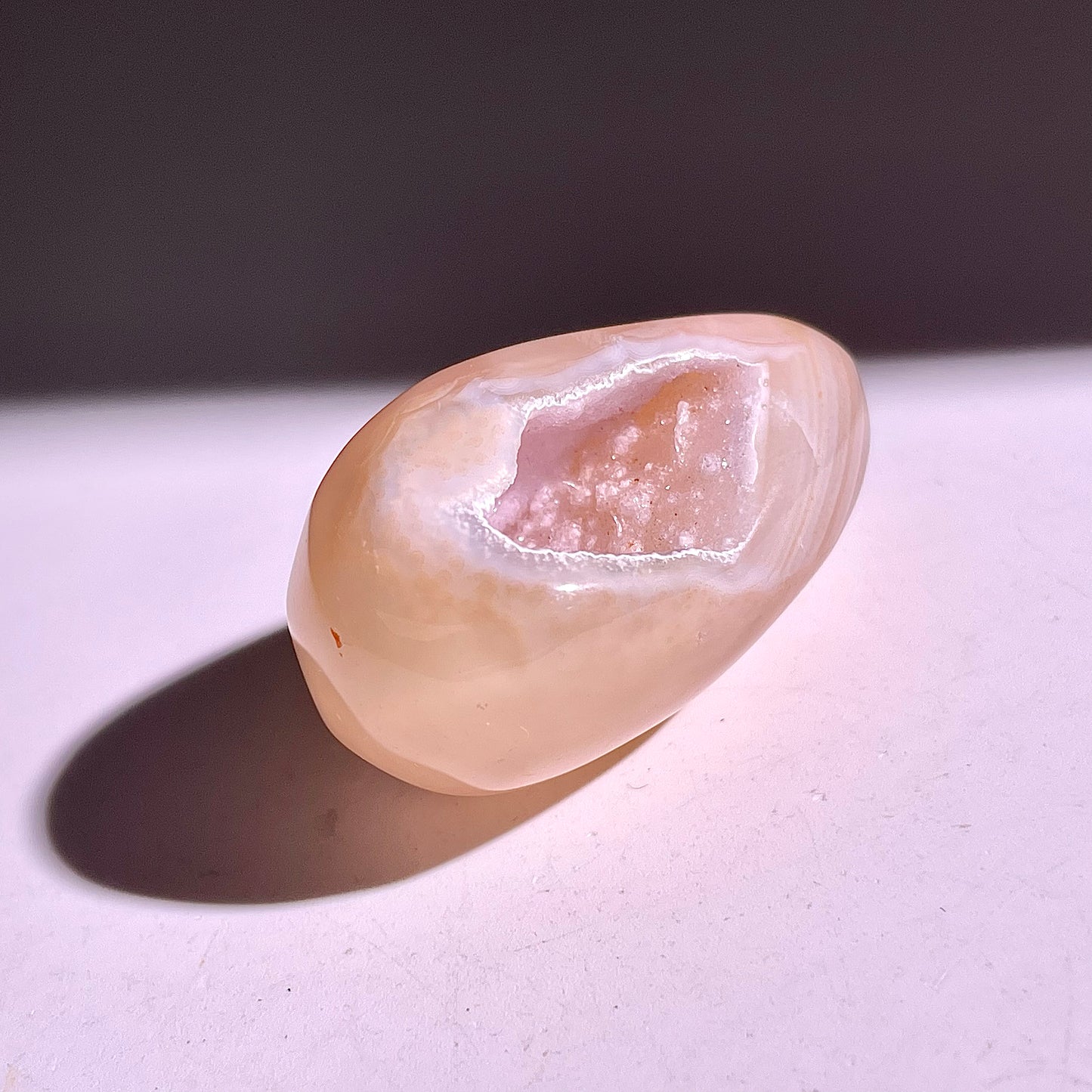 B850◇彩晶マシュマロ エッグ◇38×22×22mm◇天然石・鉱物・パワーストーン