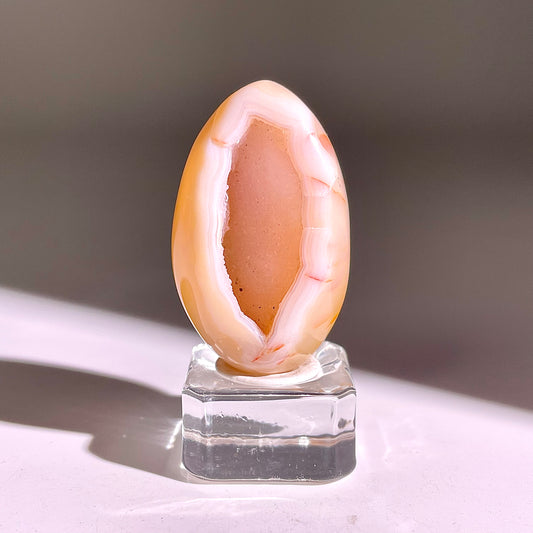 B852◇彩晶マシュマロ エッグ◇43×25×21mm◇天然石・鉱物・パワーストーン