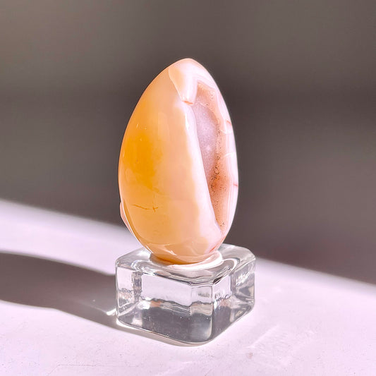 B852◇彩晶マシュマロ エッグ◇43×25×21mm◇天然石・鉱物・パワーストーン