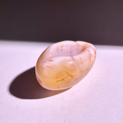 B852◇彩晶マシュマロ エッグ◇43×25×21mm◇天然石・鉱物・パワーストーン