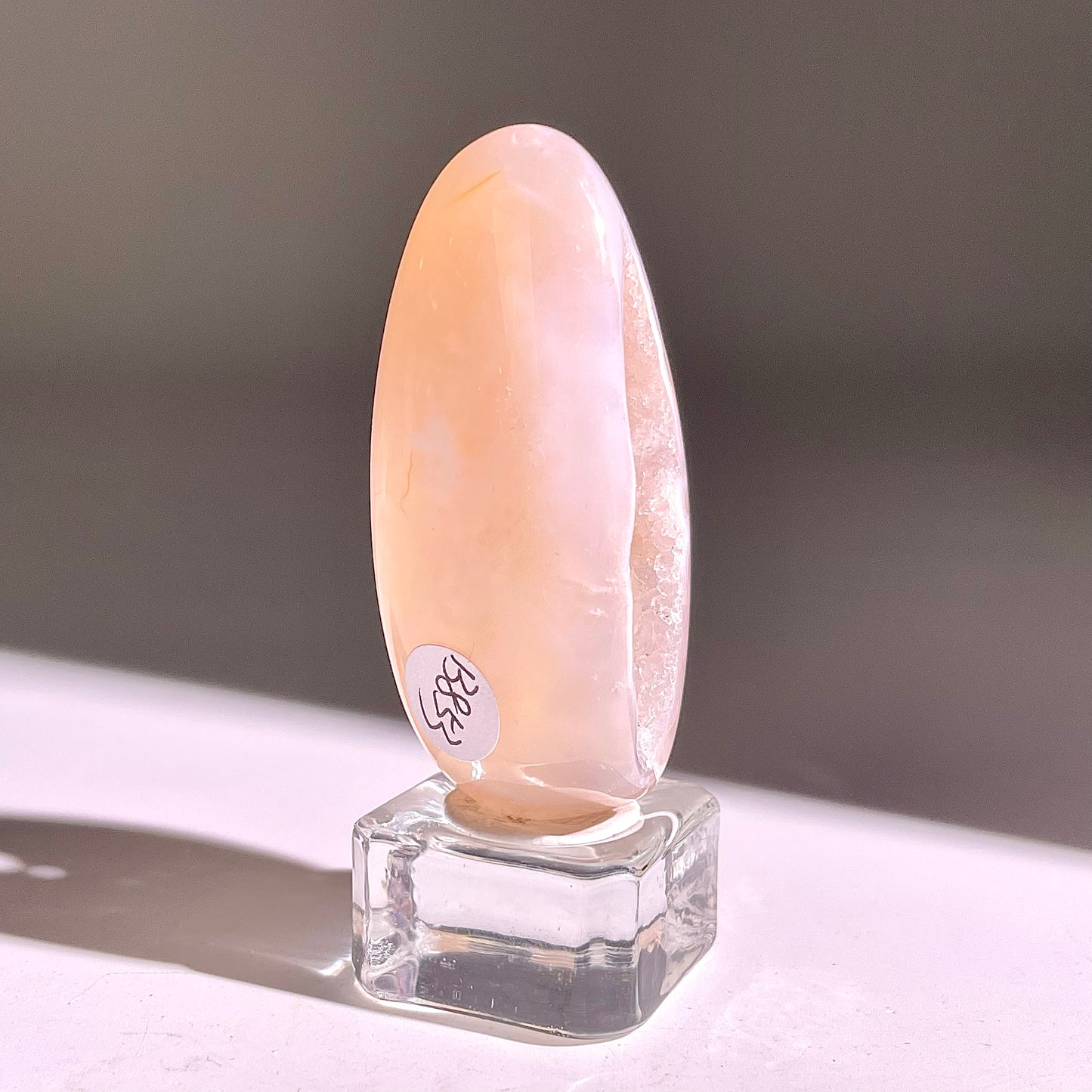 B853◇彩晶マシュマロ エッグ◇55×26×22mm◇天然石・鉱物・パワーストーン