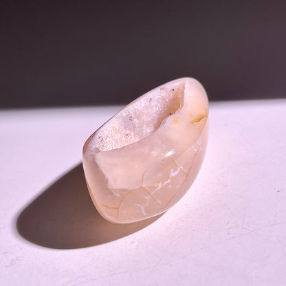 B853◇彩晶マシュマロ エッグ◇55×26×22mm◇天然石・鉱物・パワーストーン