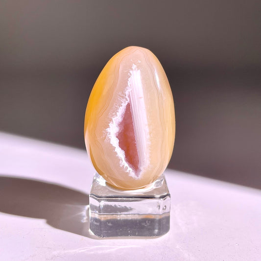 B854◇彩晶マシュマロ エッグ◇44×28×25mm◇天然石・鉱物・パワーストーン
