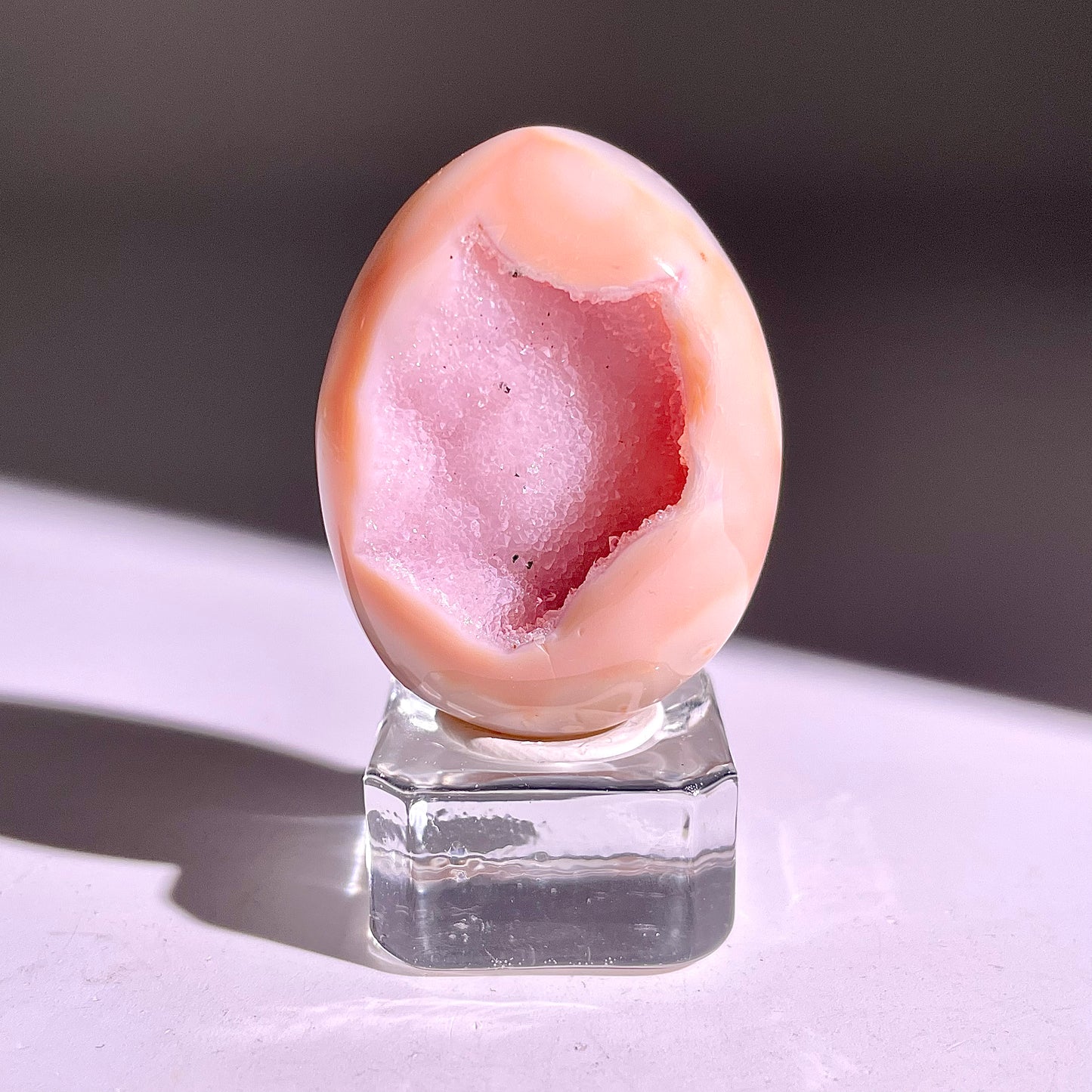 B856◇彩晶マシュマロ エッグ◇41×31×18mm◇天然石・鉱物・パワーストーン