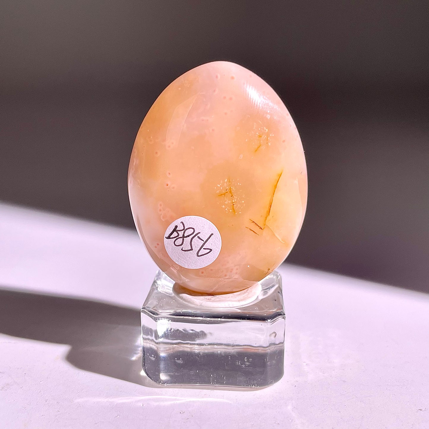 B856◇彩晶マシュマロ エッグ◇41×31×18mm◇天然石・鉱物・パワーストーン