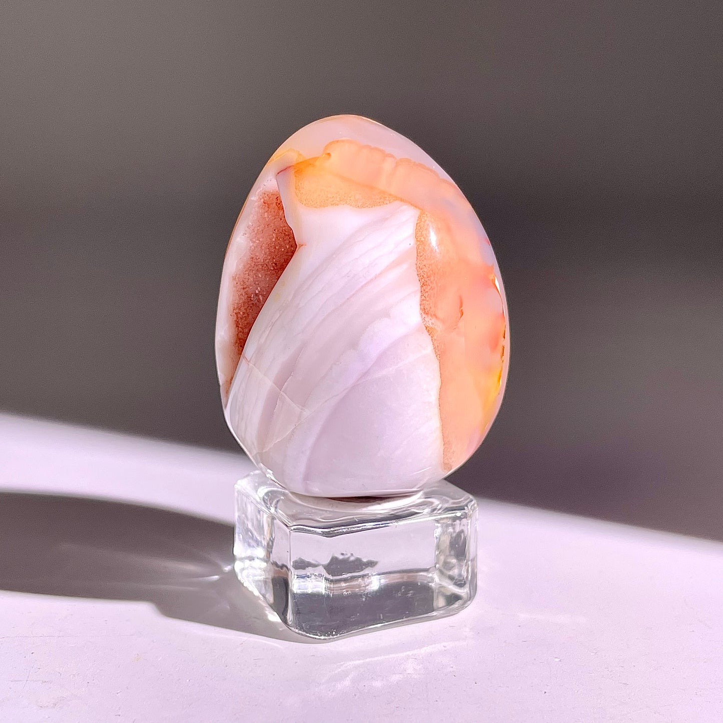B857◇彩晶マシュマロ エッグ◇45×33×34mm◇天然石・鉱物・パワーストーン