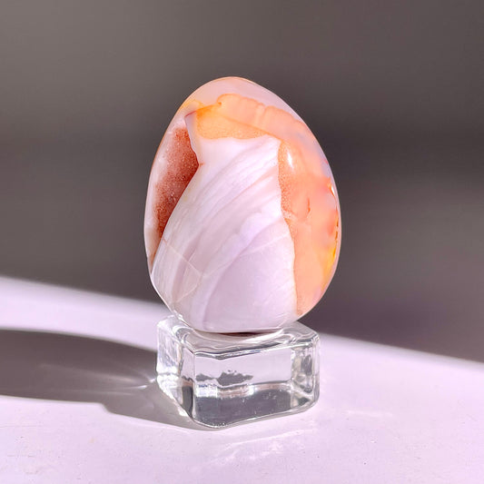 B857◇彩晶マシュマロ エッグ◇45×33×34mm◇天然石・鉱物・パワーストーン